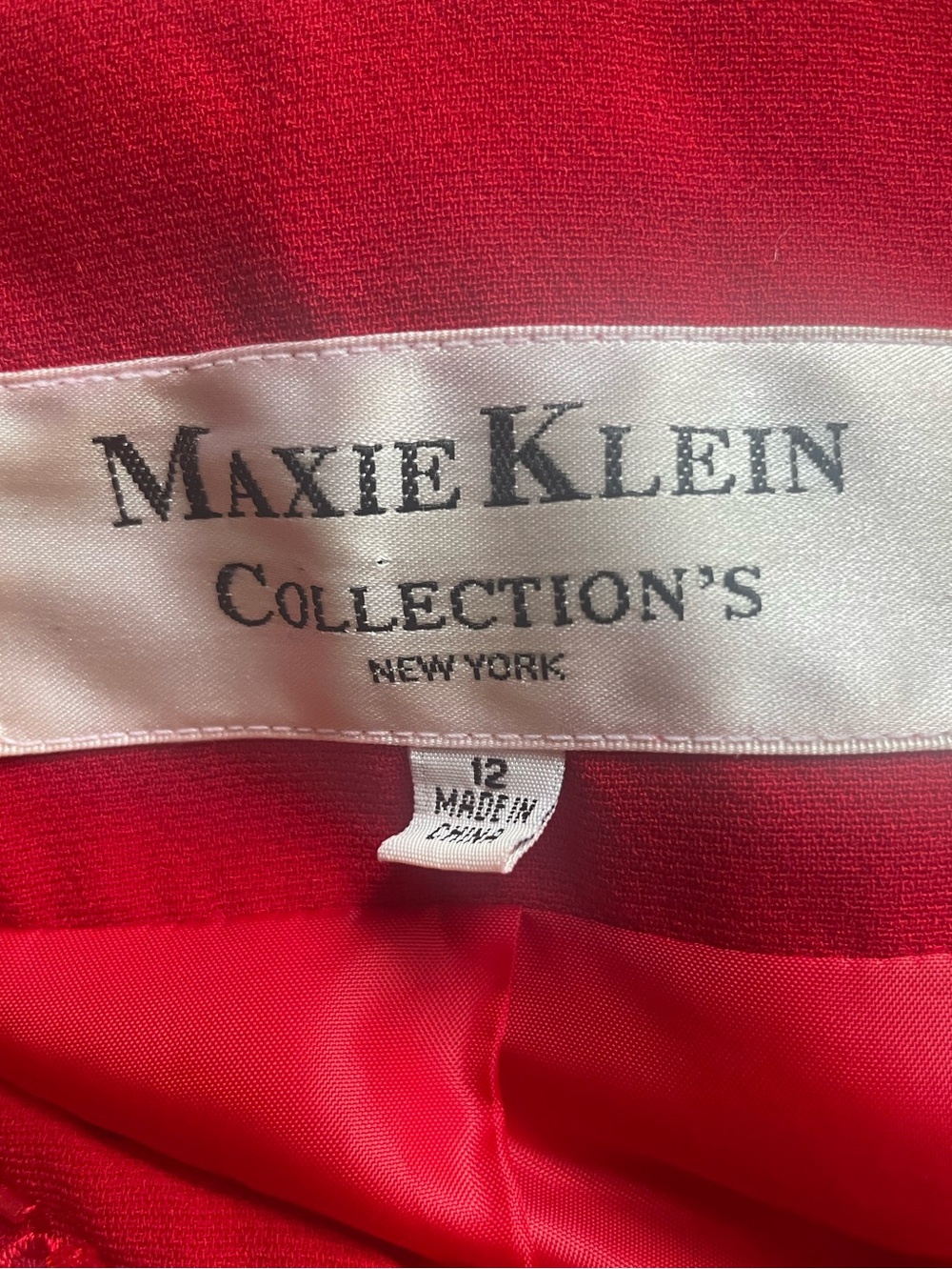 VTG Maxie Klein New York Red Embroidered Women's Lined Beaded Blazer Jacket - Picture 5 of 8
